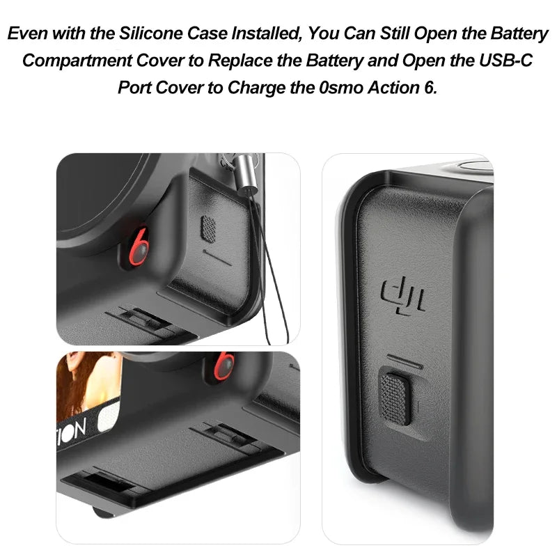 Soft Silicone Protective Case & Lens Cap for DJI Osmo Action 6