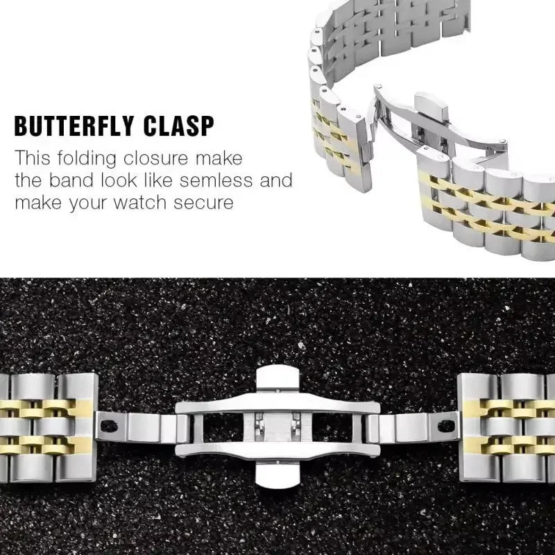 Polished Stainless Steel Watch Band for Samsung Galaxy Watch 8