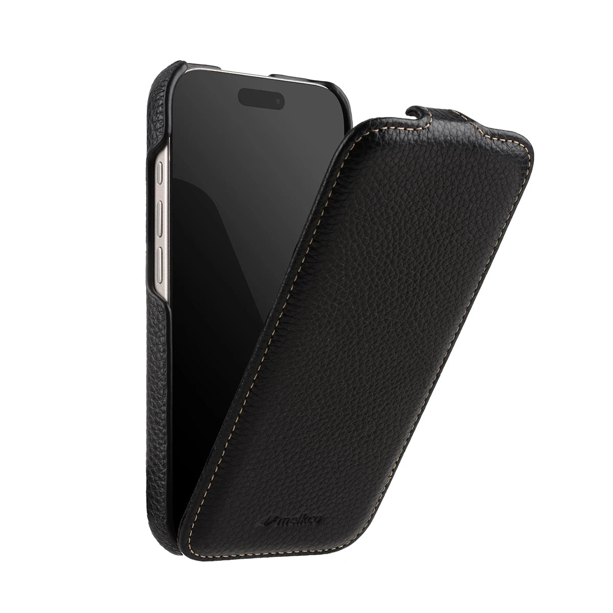 Vertical Flip Cowhide Leather MagSafe Case for iPhone 17 Series