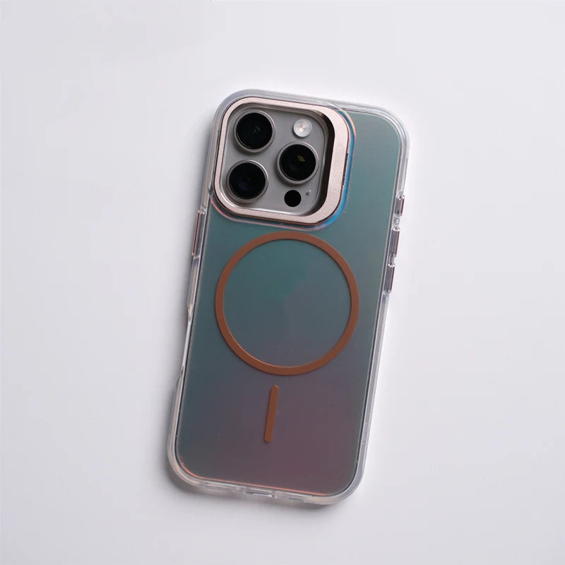 Gradient Laser MagSafe PC Case with Alloy Lens Protector for iPhone 16 Series