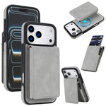 iPhone 17 Series Detachable Leather Wallet Case with Kickstand and RFID Protection