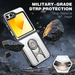 Military-Grade Protective Case with 360° Rotating Ring Stand for Samsung Galaxy Z Flip 6