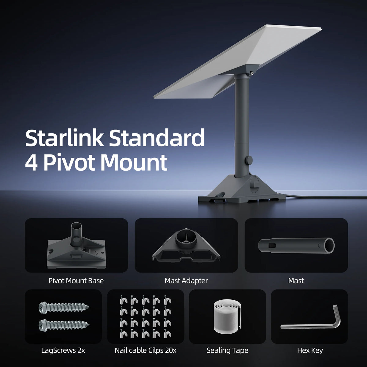 Starlink Standard 4/Gen 3 360° Rotation Pivot Mount