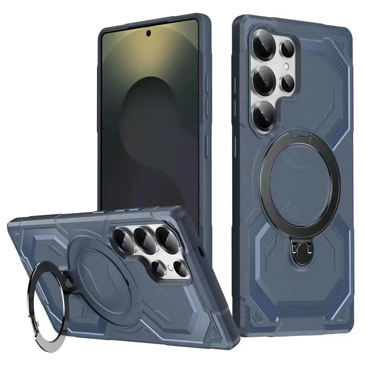 Samsung Galaxy S25 Series Protective Magnetic Case with Rotating Stand