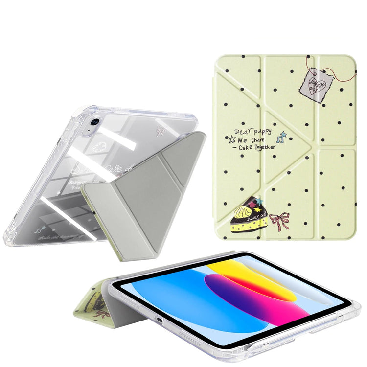 Clear-Back Trifold Stand Case with Four-Corner Airbag Protection for iPad (11th Generation)