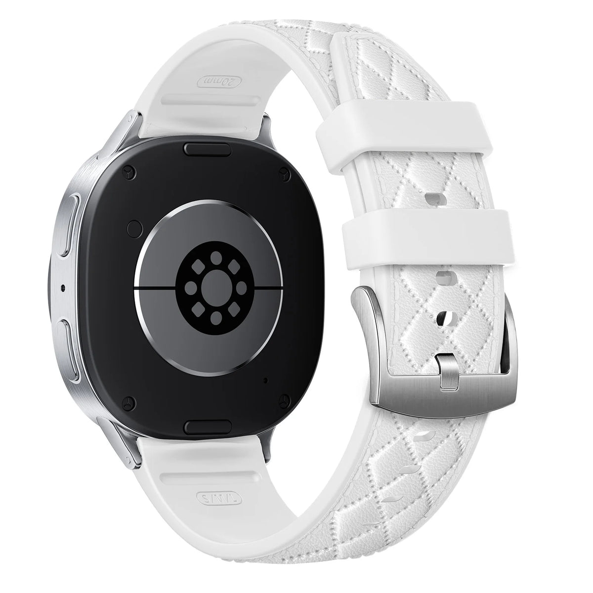 Diamond Quilted Pin-and-Buckle Watch Strap with Metal Fastener for Samsung Galaxy Watch 9