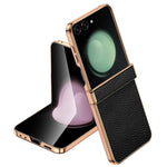 Luxury Cowhide Leather Case for Samsung Galaxy Z Flip 7