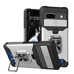 Google Pixel 7 Series TPU Frame Case with Sliding Card Slot & Kickstand Ring
