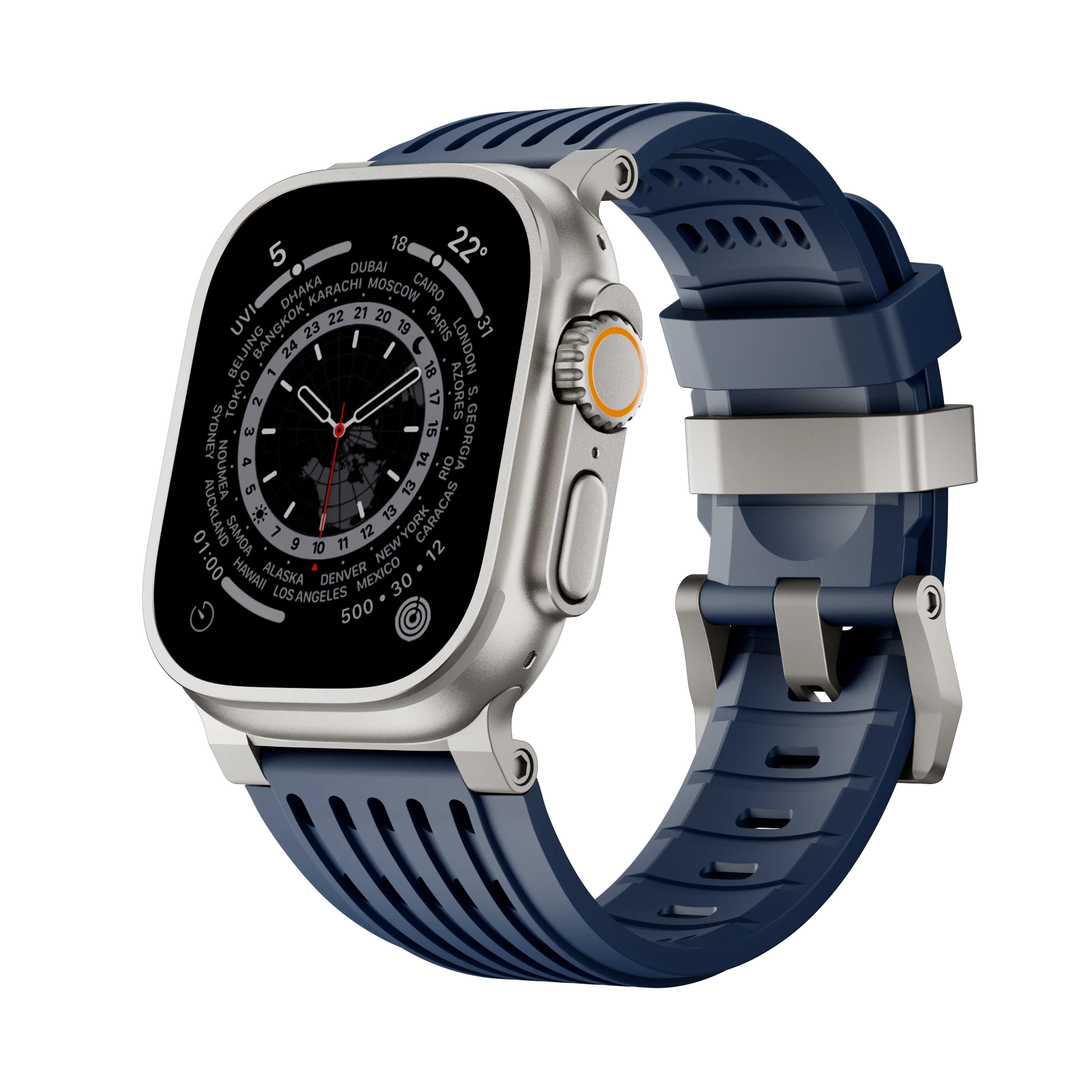 Perforated Silicone Band with Sweat-Wicking Ventilation for Apple Watch