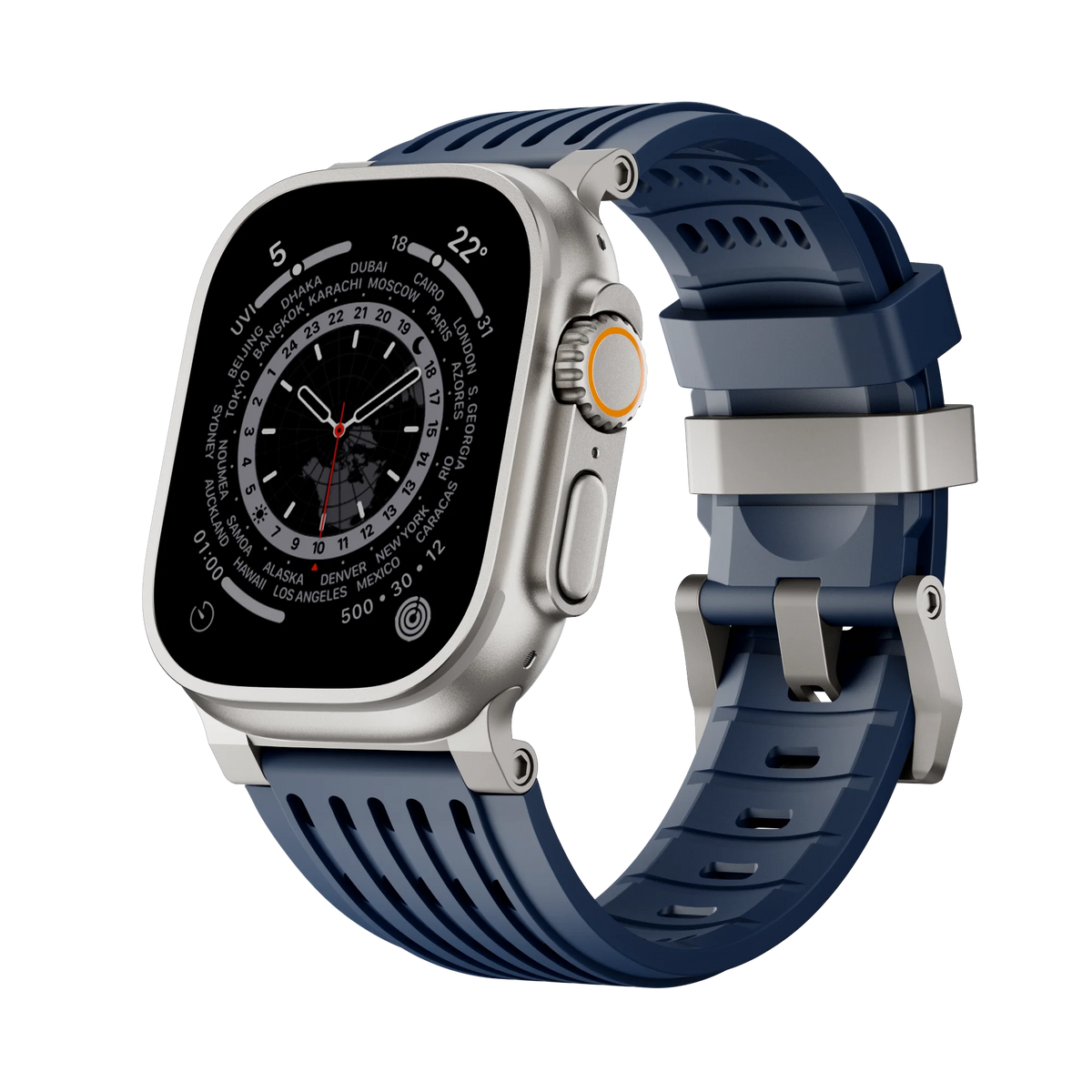 Perforated Silicone Band with Sweat-Wicking Ventilation for Apple Watch