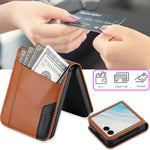 Leather Flip Case with Clear Display Window for Samsung Galaxy Z Flip 8