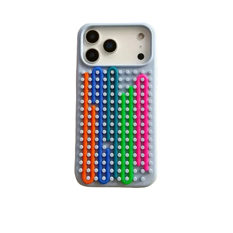 Cylindrical Labyrinth Silicone Phone Case for iPhone 17 Series