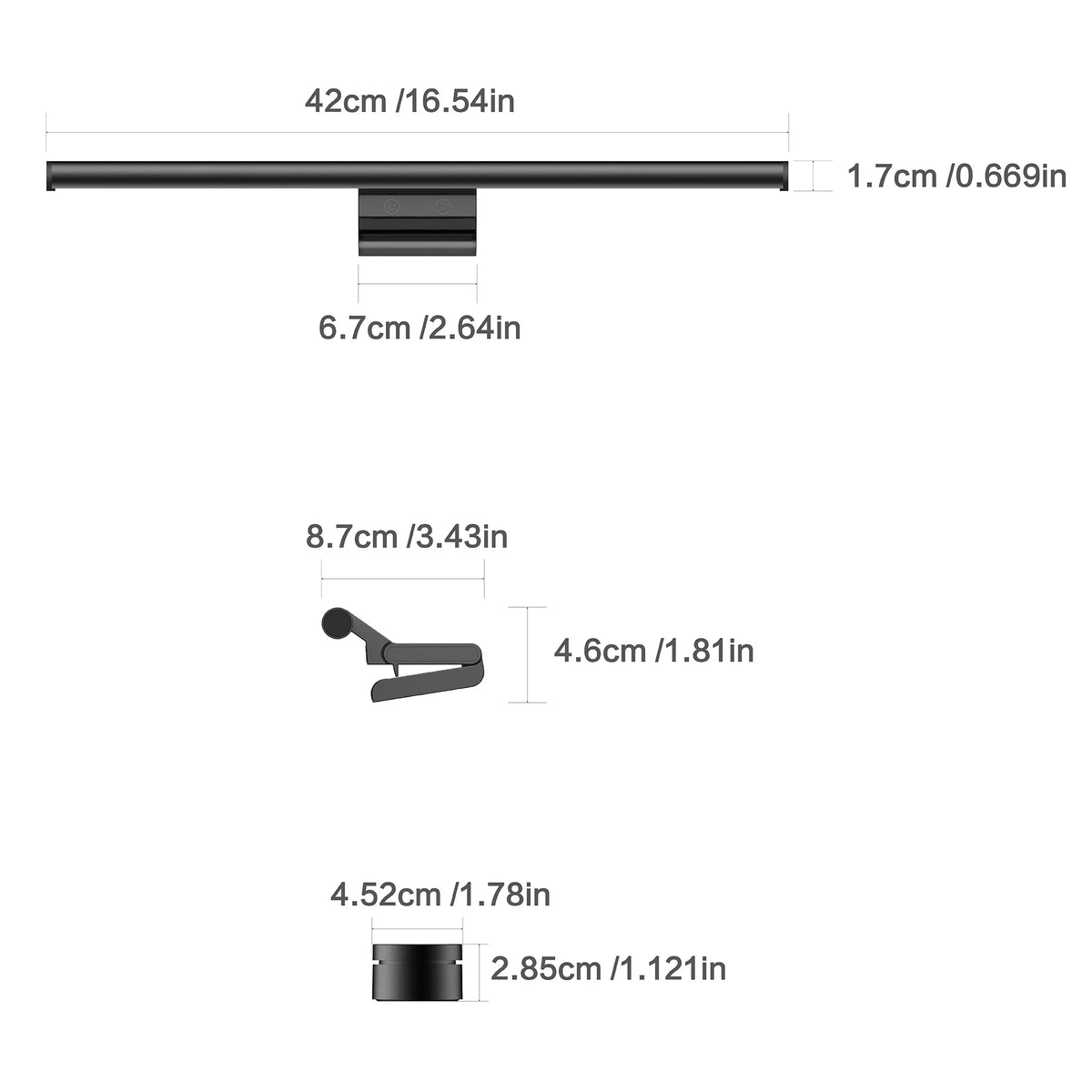 KEMIGLEAM DT02-1P Monitor Light Bar with Glare-Free Asymmetric Lighting
