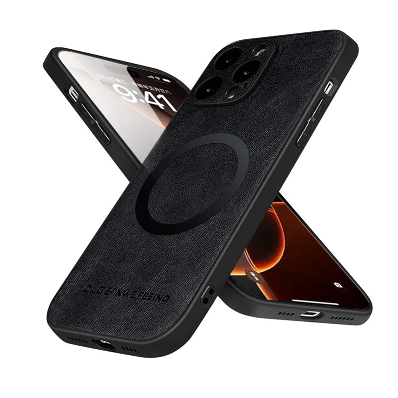 Luxury Leather MagSafe Case for iPhone 16 Series