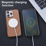 Soft Edge Leather Plating MagSafe Case for iPhone 16 Series