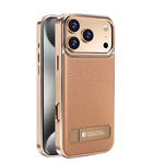 iPhone 17 Series Protective Leather Case with Electroplated Lens Guard