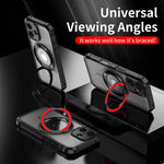 Shockproof Hard Armor MagSafe Case with Alloy Stand for iPhone 16 Series