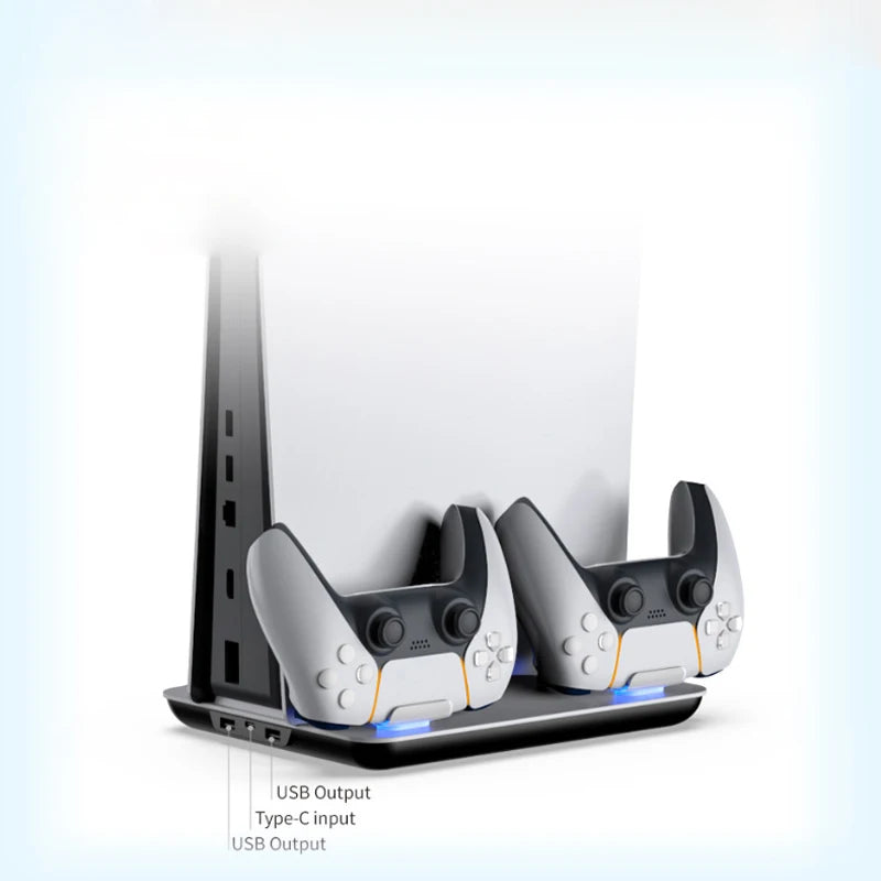 Vertical Stand with Controller Charging Dock Station for PlayStation 5