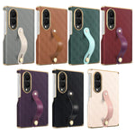 Luxury Business Velvet Leather Case with Wrist Strap for Samsung Galaxy Z Fold 8