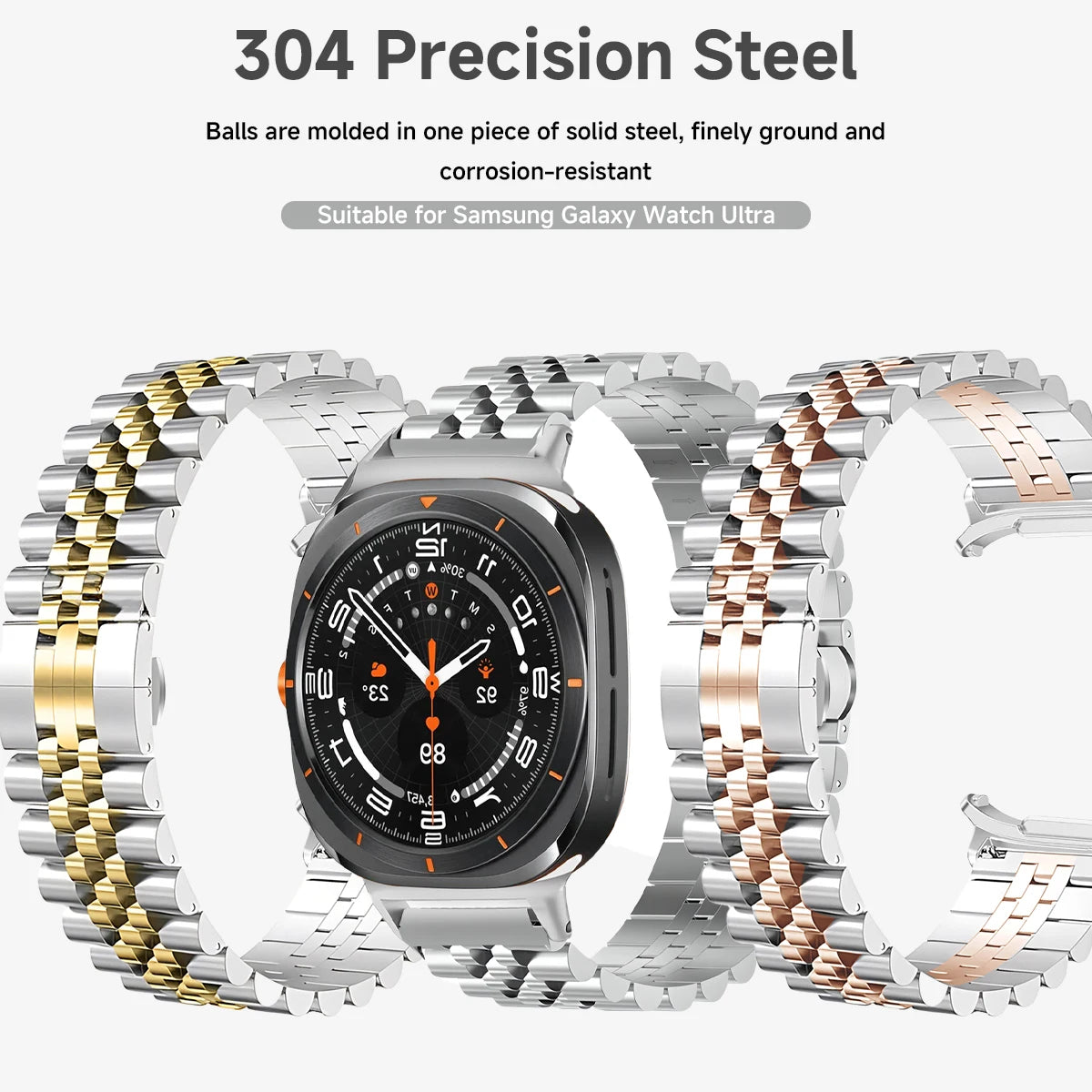 Quick Fit Stainless Steel Strap for Samsung Galaxy Watch Ultra
