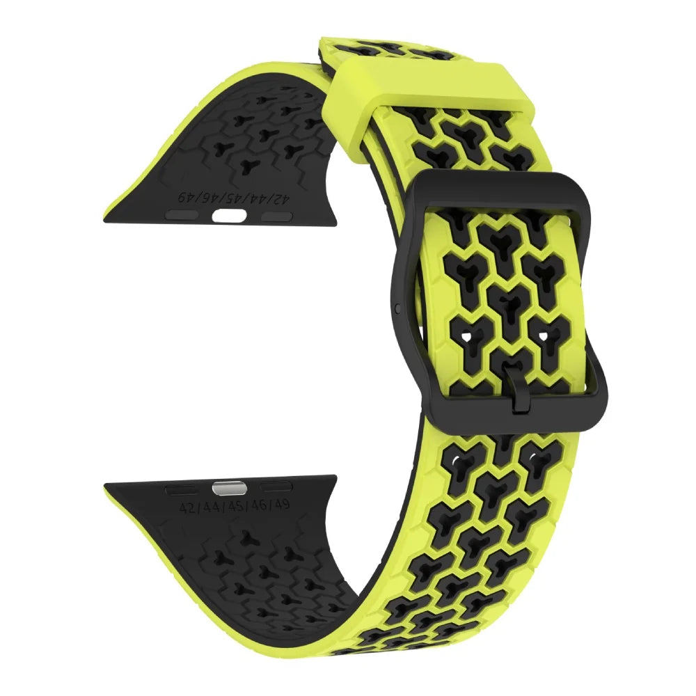 Two-Tone Silicone Band with Pin-and-Tuck Buckle for Apple Watch