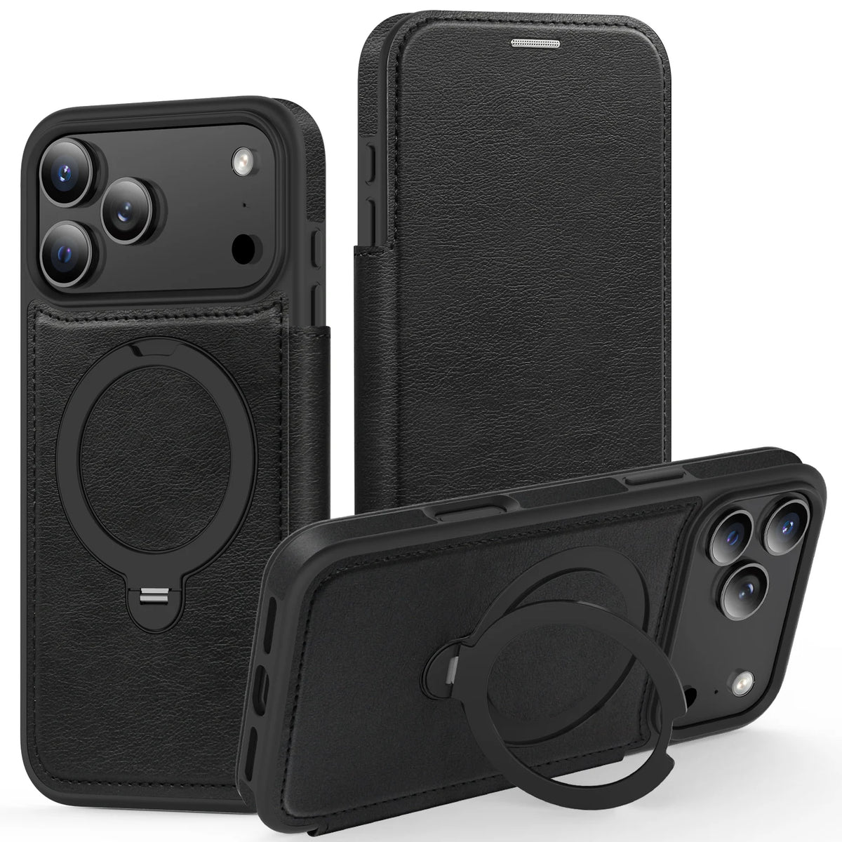 MagSafe Compatible Leather Flip Case for iPhone 17 Series