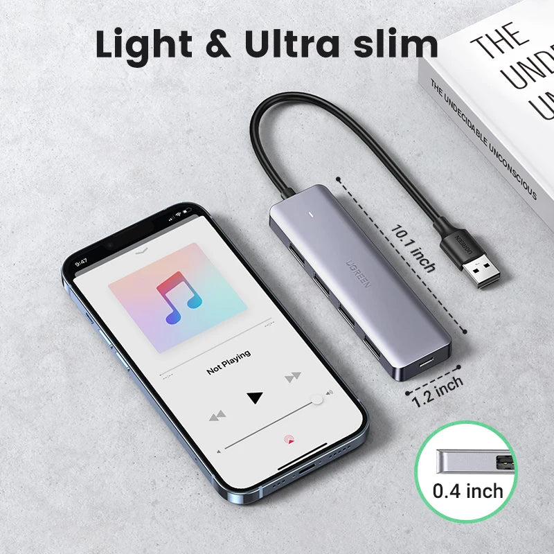 UGREEN 4-Port USB-A 3.0 Splitter Hub With 5Gbps Data Transfer