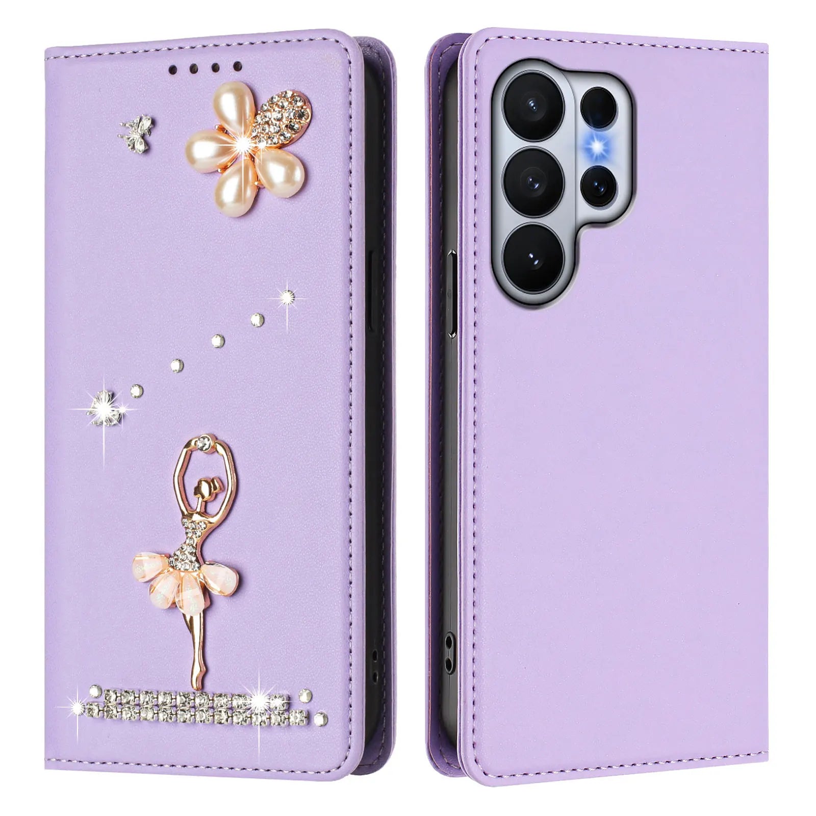 Diamond Pattern Leather Flip Wallet Case with Card Slots for Samsung Galaxy S26 Series
