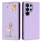 Diamond Pattern Leather Flip Wallet Case with Card Slots for Samsung Galaxy S26 Series
