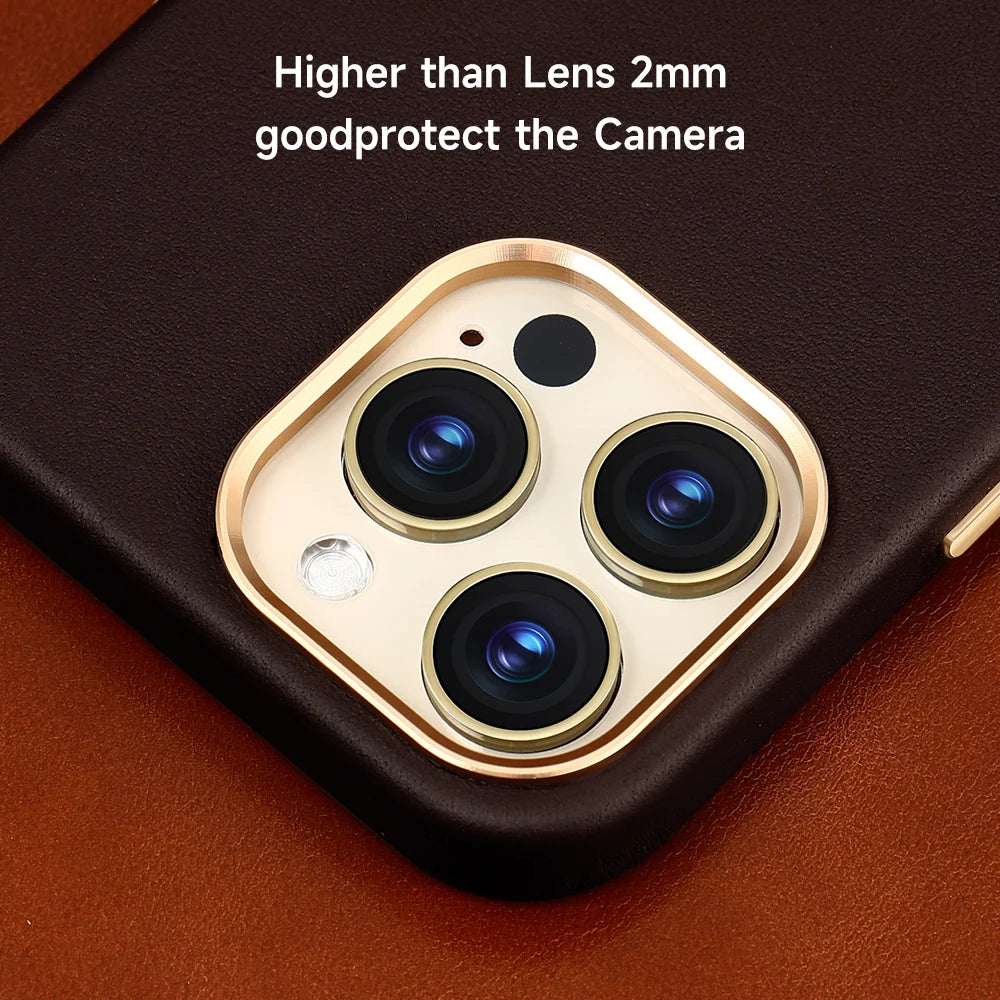 Genuine Nappa Leather MagSafe Case for iPhone 14 Series