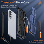 Shockproof PC+TPU Kickstand Case with Magnetic Attachment for Samsung Galaxy A27