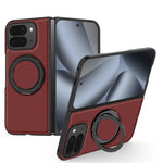 Carbon Fiber Open-Back Case with Rotating Magnetic Ring Stand for Pixel 10 Pro Fold