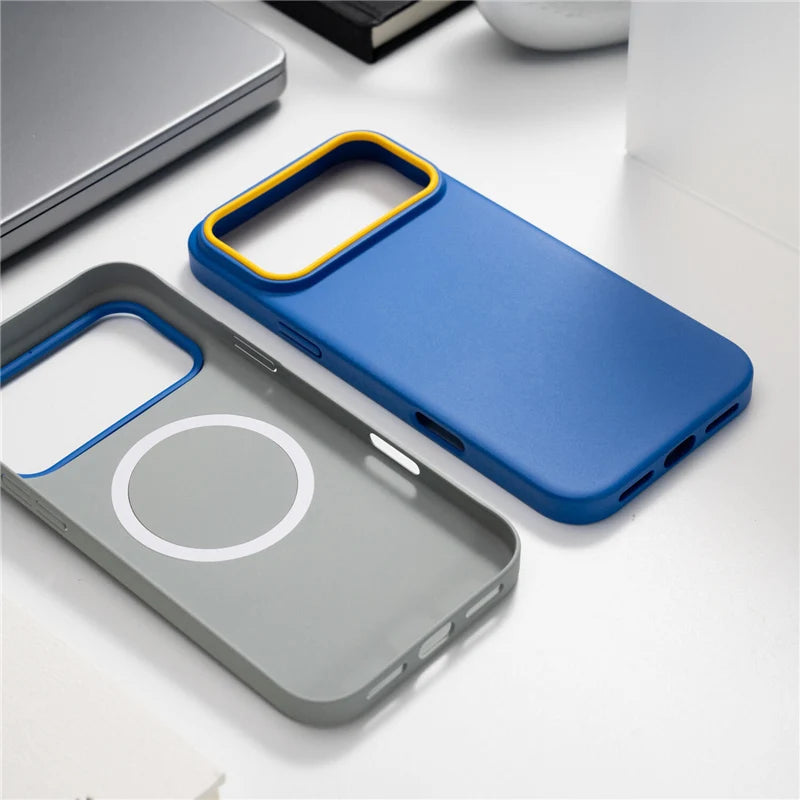 Matte Shockproof MagSafe Case with Colored Camera Accent for iPhone 17 Series