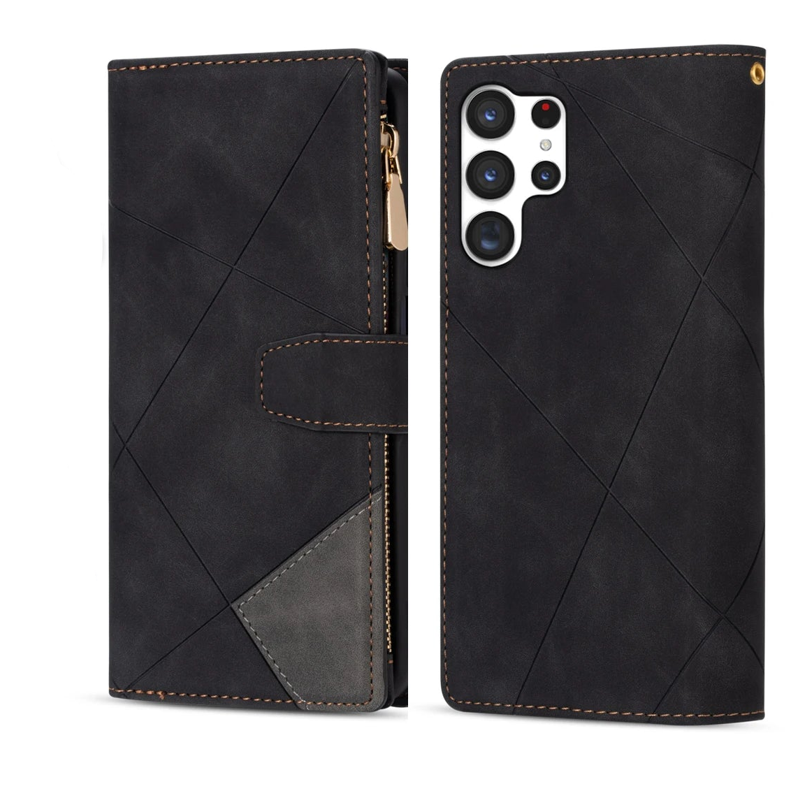 Samsung Galaxy S26 Series Color Block Wallet Case with Card Slots
