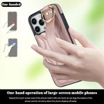 Shockproof Leather Phone Case with Wrist Strap & Ring for iPhone 15 Series