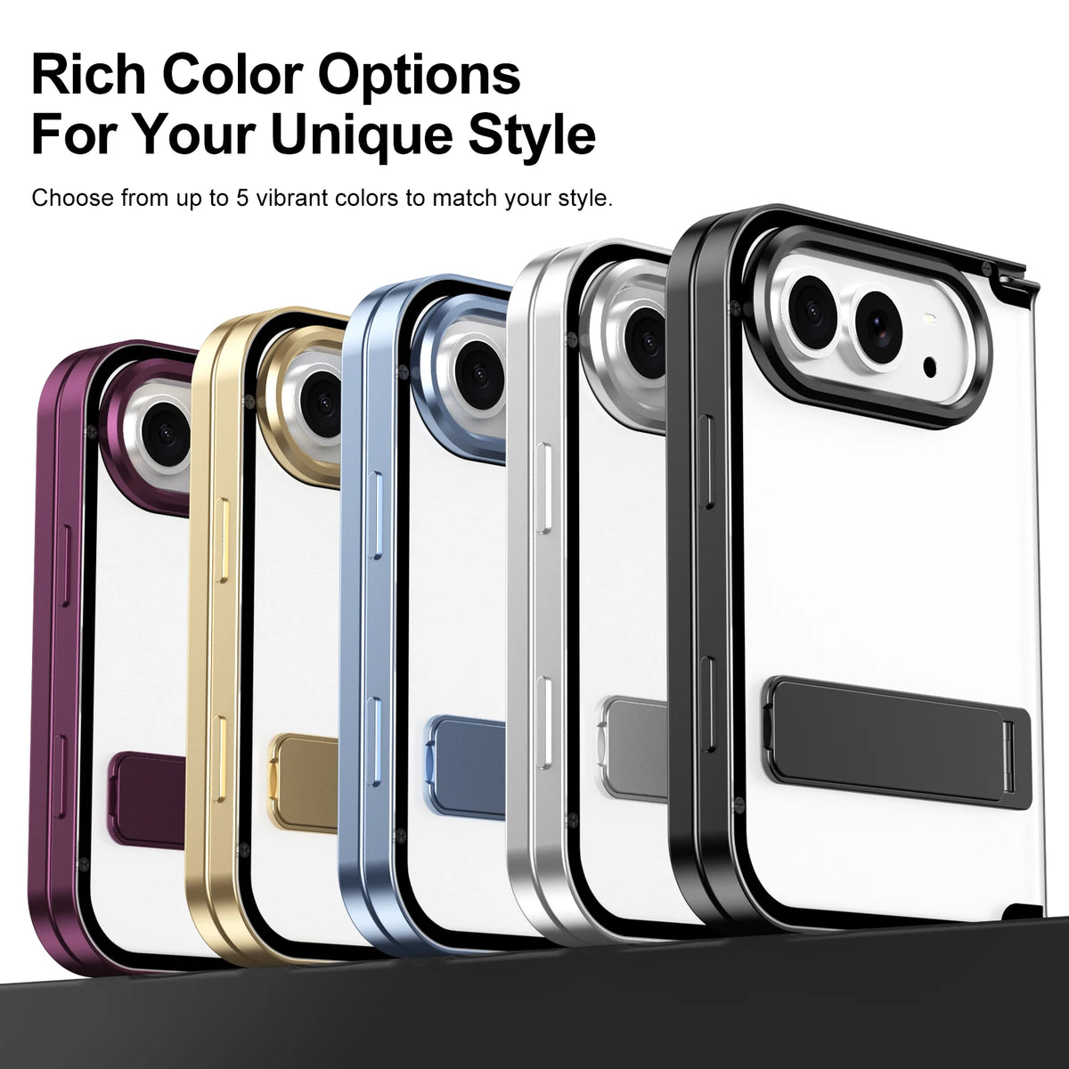 Aluminum Alloy Kickstand Case with Full Hinge Protection for iPhone Duo