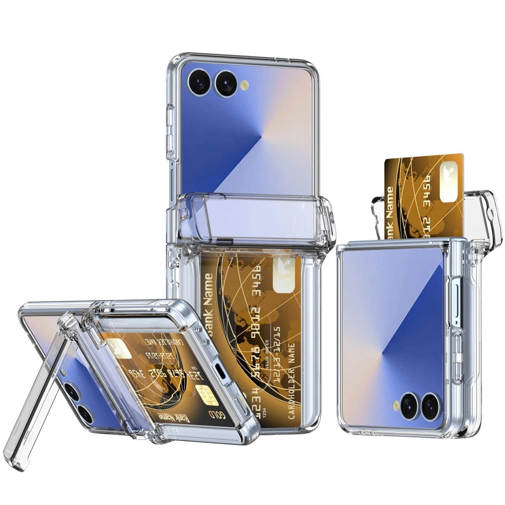 Slim Matte PC Wallet Case with Card Holder for Samsung Galaxy Z Flip 7