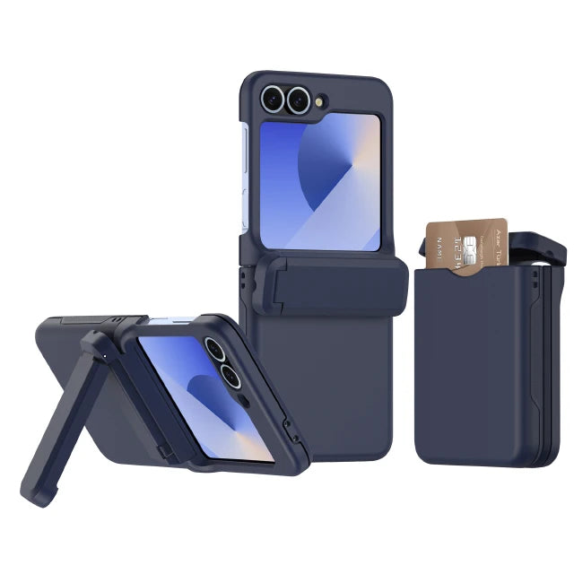 Shockproof Hard Shell Case with Magnetic Hinge Protection & Card Slot for Samsung Galaxy Z Flip 6