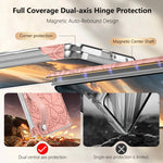 Embossed Floral Leather Case with Wrist Strap and Hinge Protection for iPhone Duo