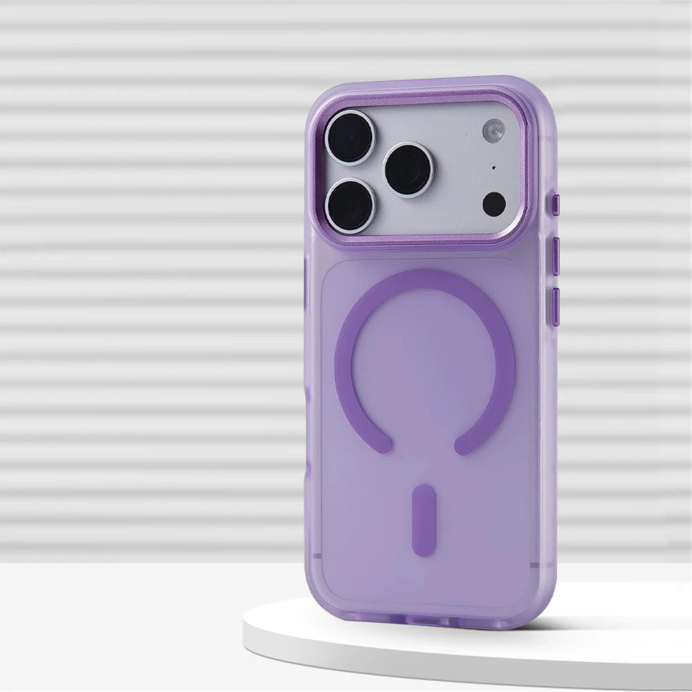 Shockproof Matte Translucent MagSafe Case with Metal Lens Protection for iPhone 17 Series