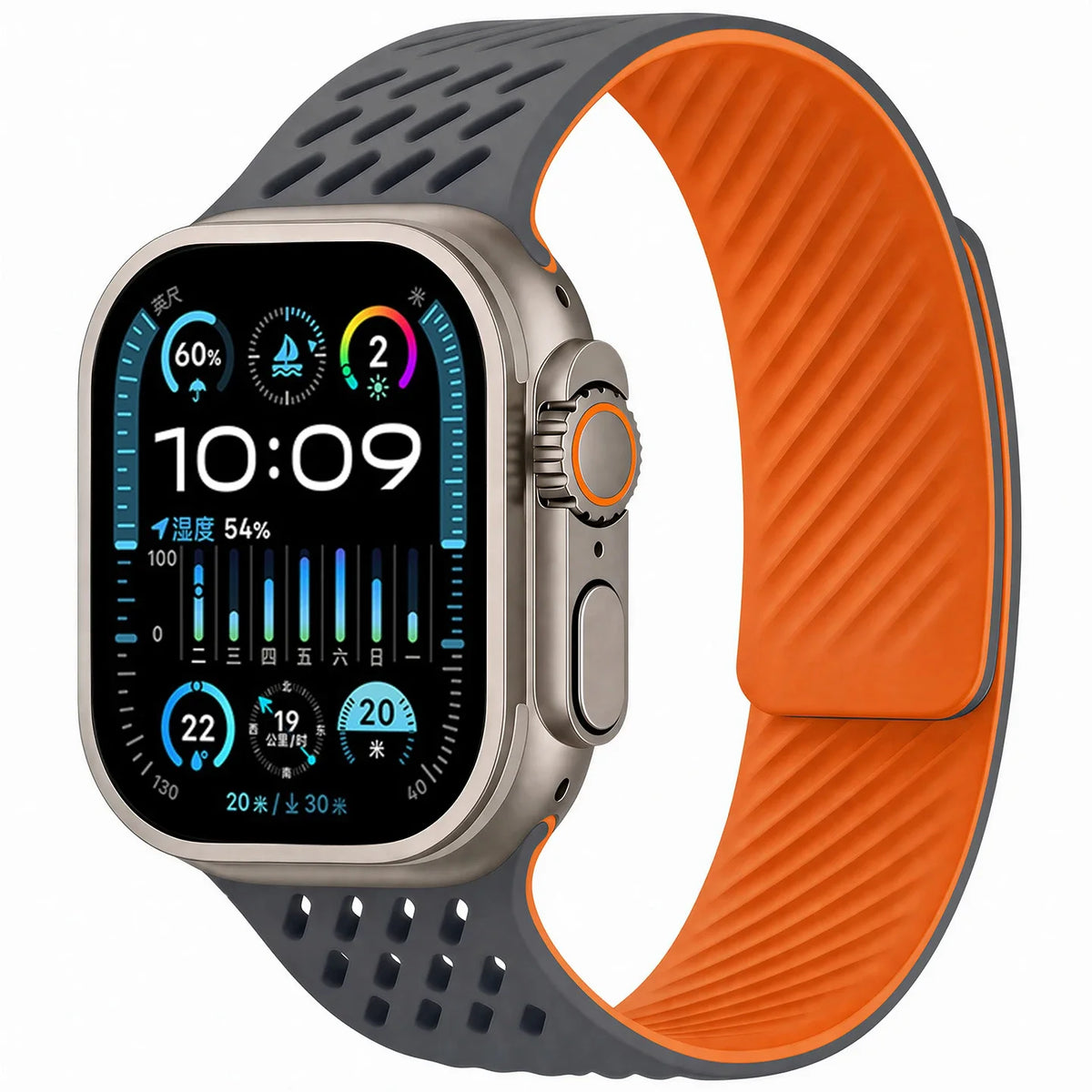 Breathable Silicone Band with Magnetic Closure for Apple Watch