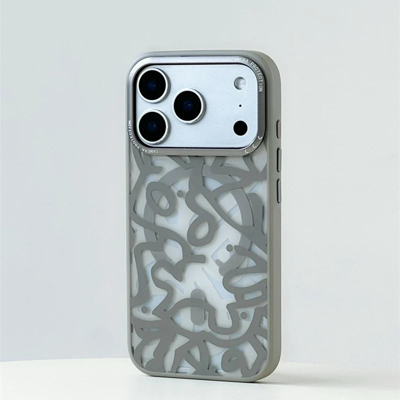 Frosted Graffiti MagSafe Case with Alloy Lens Cover for iPhone 17 Series