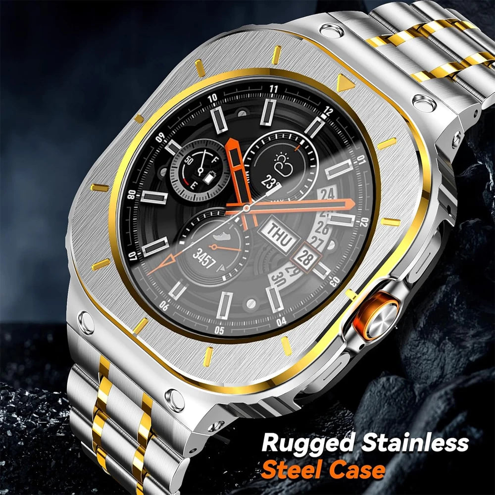 Stainless Steel Shock-Resistant Bumper Case with Integrated Sport Band for Samsung Galaxy Watch Ultra