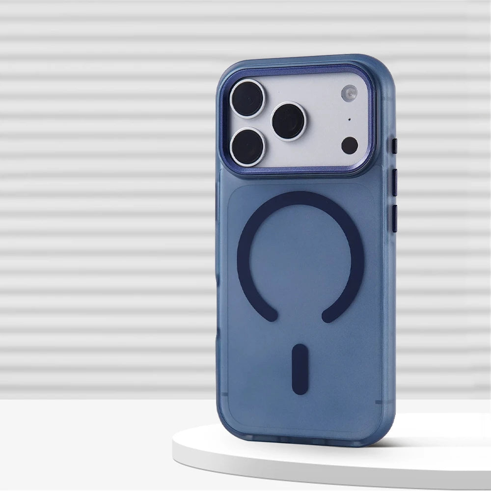 Shockproof Matte Translucent MagSafe Case with Metal Lens Protection for iPhone 17 Series