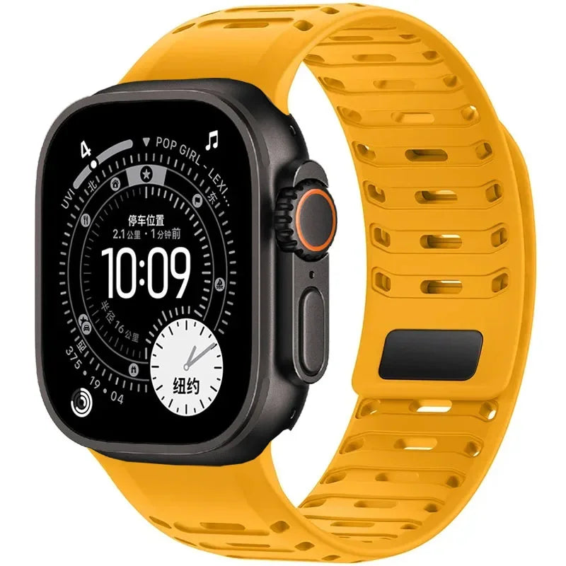Breathable Silicone Band with Magnetic Clasp for Apple Watch