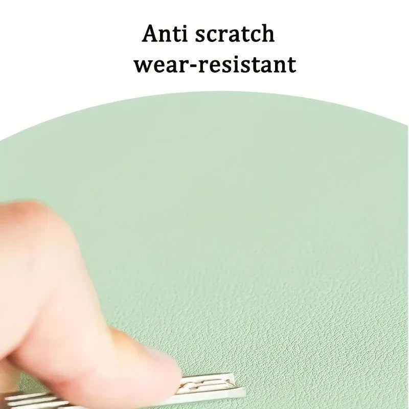 Minimalist PU Leather Round Mouse Pad