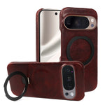 Premium Leather Case with Invisible Foldable Stand for Google Pixel 9 Series