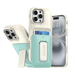 iPhone 16 Series Wallet Case with Sliding Card Holder and Kickstand