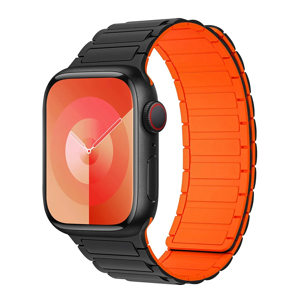 Silicone Replacement Strap with Magnetic Closure for Apple Watch