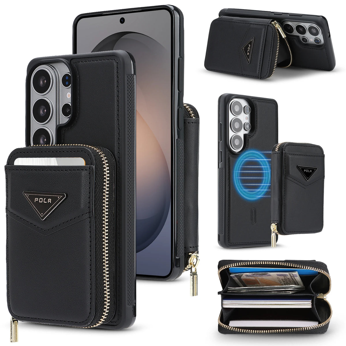 Leather Detachable Card Wallet Case with Chain Connection for Samsung Galaxy S25 Ultra